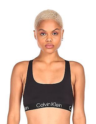 Buy Calvin Klein Underwear Women Black Solid Square Neck Sports Bra -  