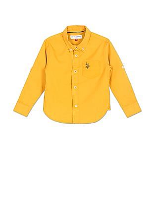 U S Polo Assn Kids Boys Pure Cotton Solid Shirt