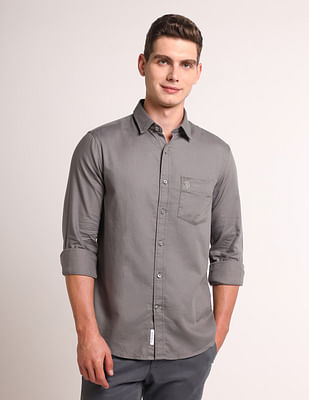 U S Polo Assn Tailored Regular Fit Solid Shirt