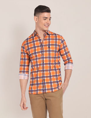 U S Polo Assn Spread Collar Tartan Check Shirt