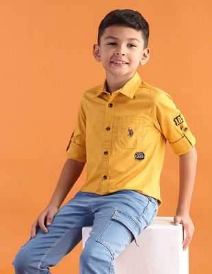 U S Polo Assn Kids Boys Regular Fit Solid Shirt