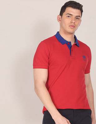 U S Polo Assn Contrast Collar Solid Polo Shirt