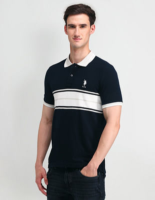 U S Polo Assn Denim Co Muscle Fit Colour Block Polo Shirt