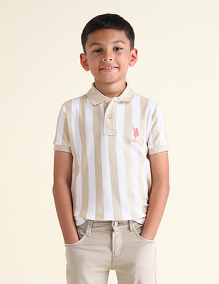 U S Polo Assn Kids Boys Vertical Striped Regular Fit Polo Shirt