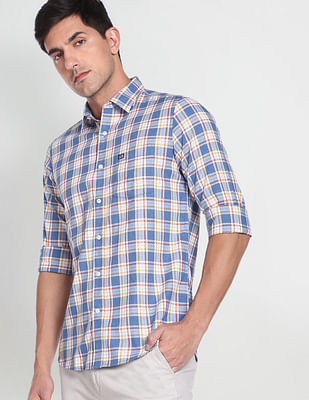 Arrow Sports Manhattan Slim Fit Plaid Check Casual Shirt