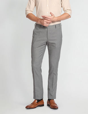 Arrow Tailored Regular Fit Dobby Formal Trousers