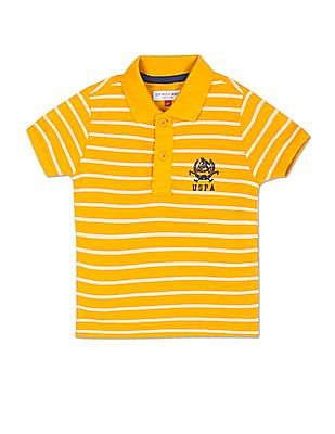 U S Polo Assn Kids Horizontal Stripe Cotton Polo Shirt