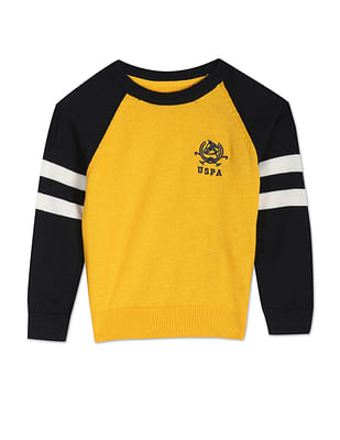 U S Polo Assn Kids Colour Block Crew Neck Sweater