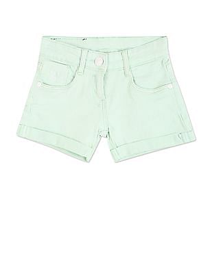 U S Polo Assn Kids Mid Rise Solid Shorts