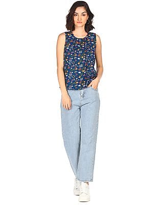 Buy Flying Machine Women Sleeveless Floral Print Top - NNNOW.com