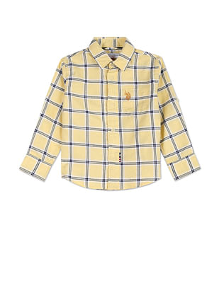 U S Polo Assn Kids Boys Outdoor Check Oxford Shirt