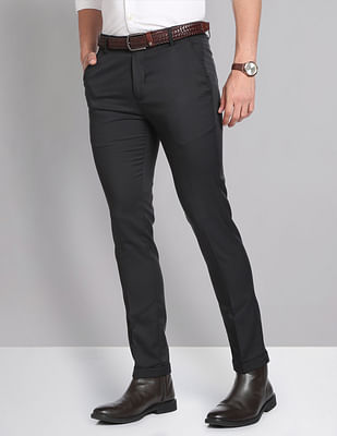 Ad By Arvind Super Slim Fit Young Formal Trousers