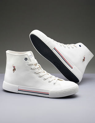 U S Polo Assn Men Vlair Off White Classics Mid Top Sneakers