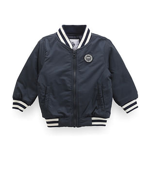 U S Polo Assn Kids Boys Striped Collar Bomber Jacket