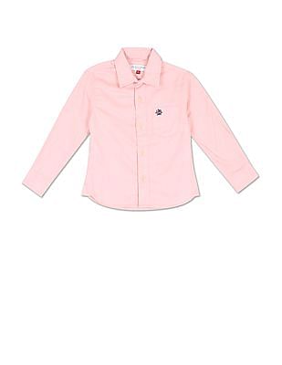 U S Polo Assn Kids Boys Spread Collar Solid Shirt