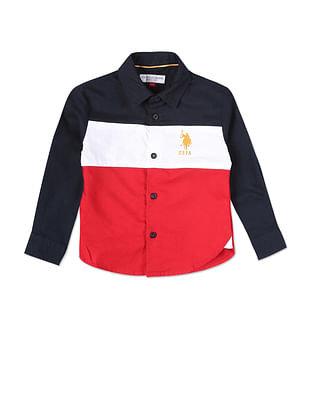 U S Polo Assn Kids Boys Iconic Colour Block Shirt