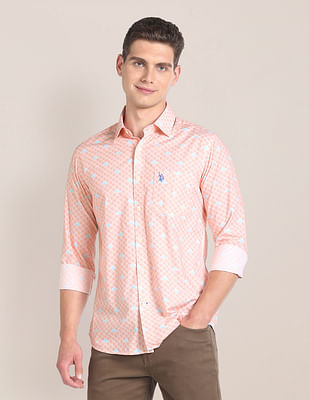 U S Polo Assn Printed Tailored Fit Shirt