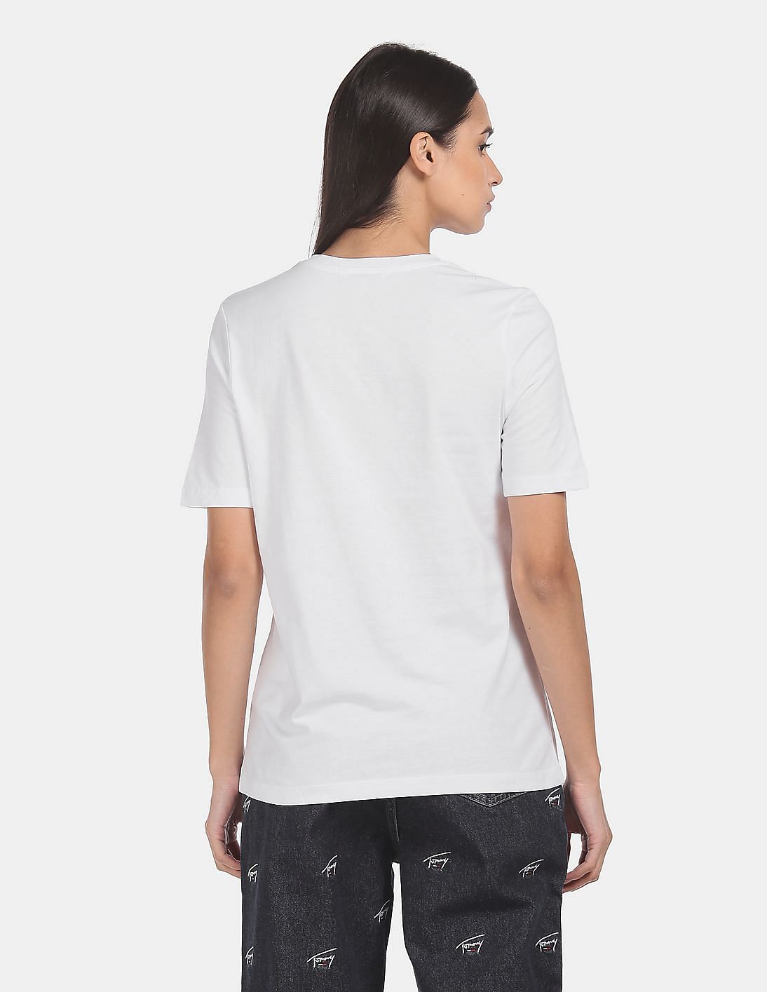 Buy Tommy Hilfiger Women White Regular Fit Circle Brand