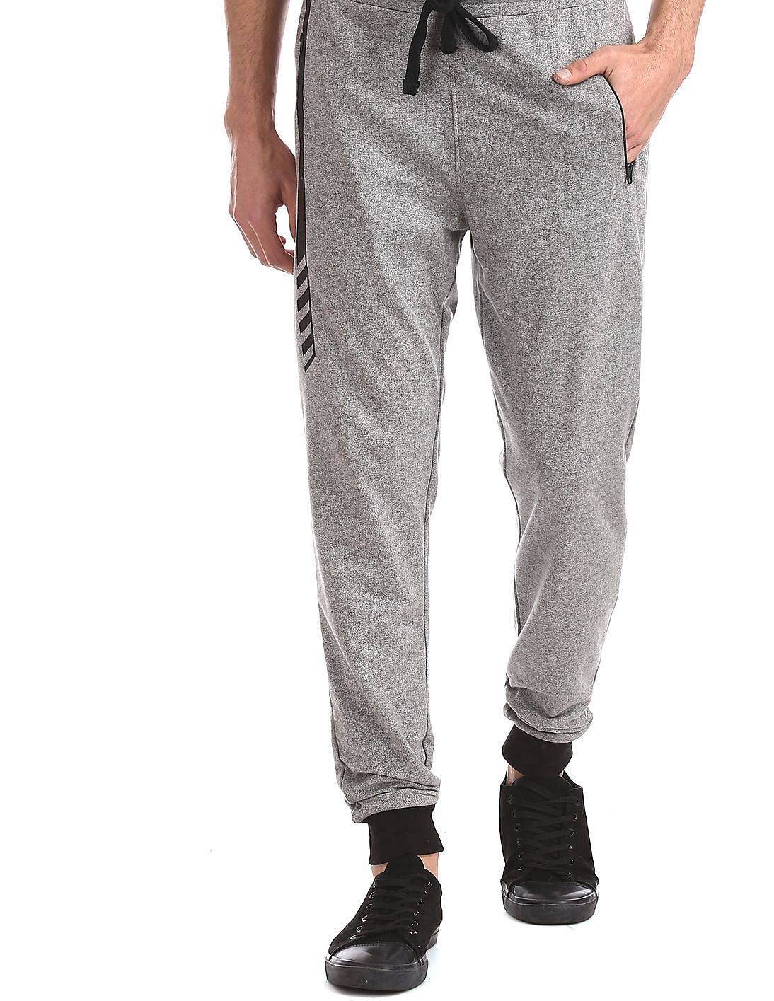 grey joggers with zip pockets