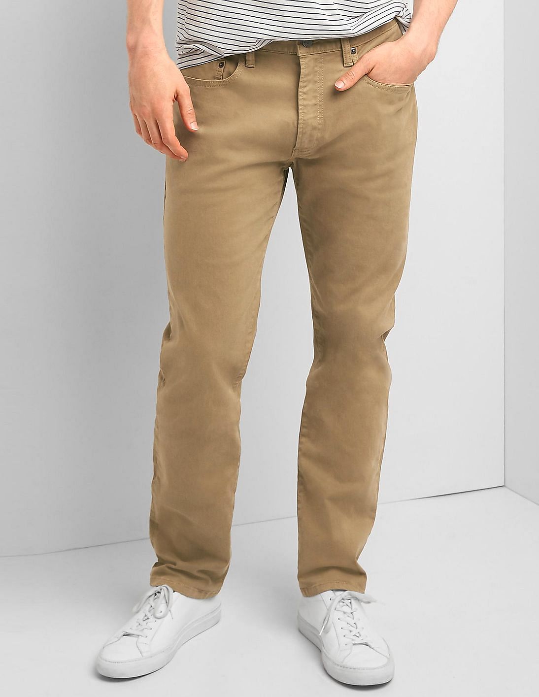 Buy GAP Men Brown Twill Slim Fit Pants - NNNOW.com