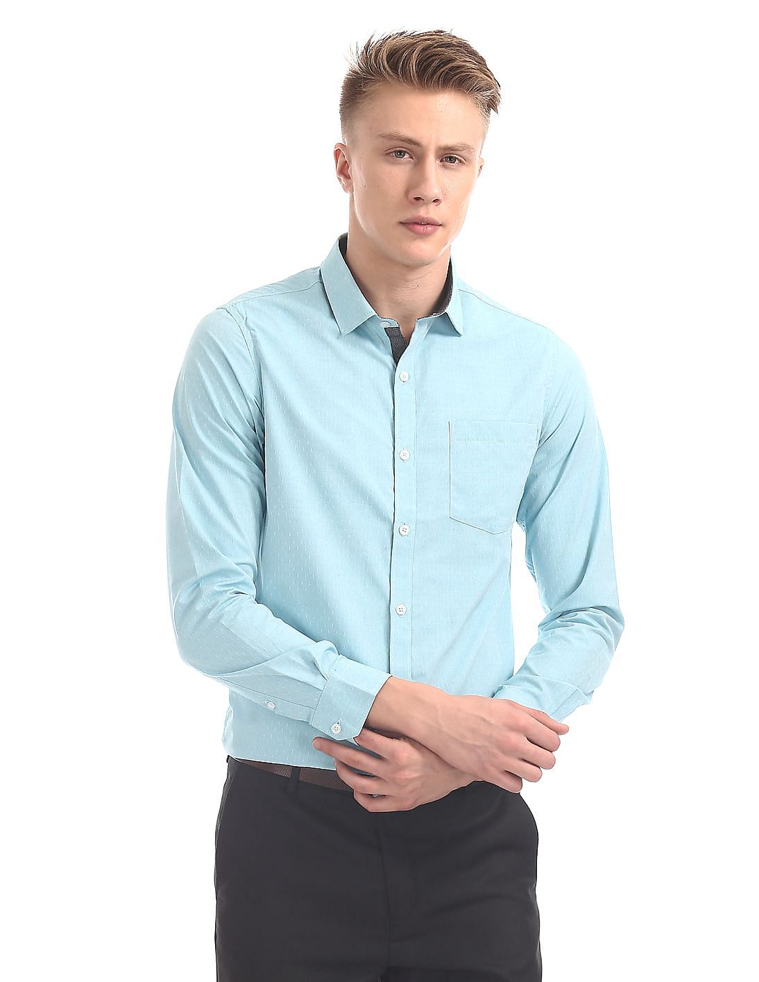 Buy Excalibur by Unlimited Mitered Cuff Patterned Shirt - NNNOW.com