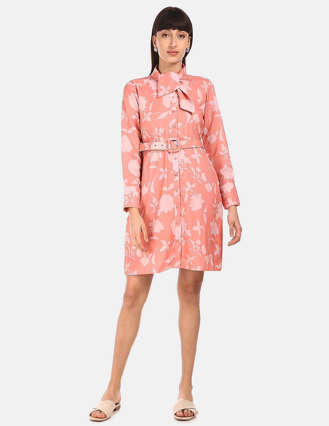 pussybow shirt dress