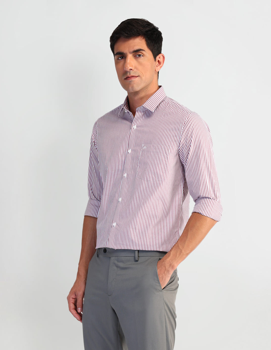 Buy Arrow Vertical Stripe Manhattan Slim Fit Shirt - NNNOW.com