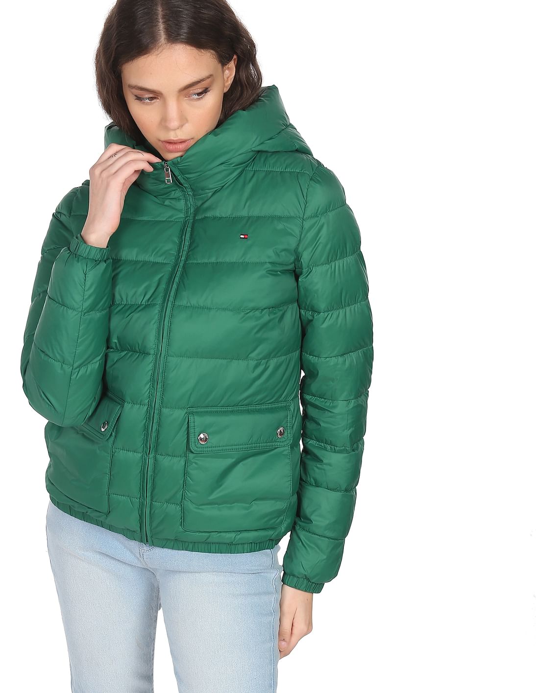 Tommy hilfiger best sale green puffer jacket