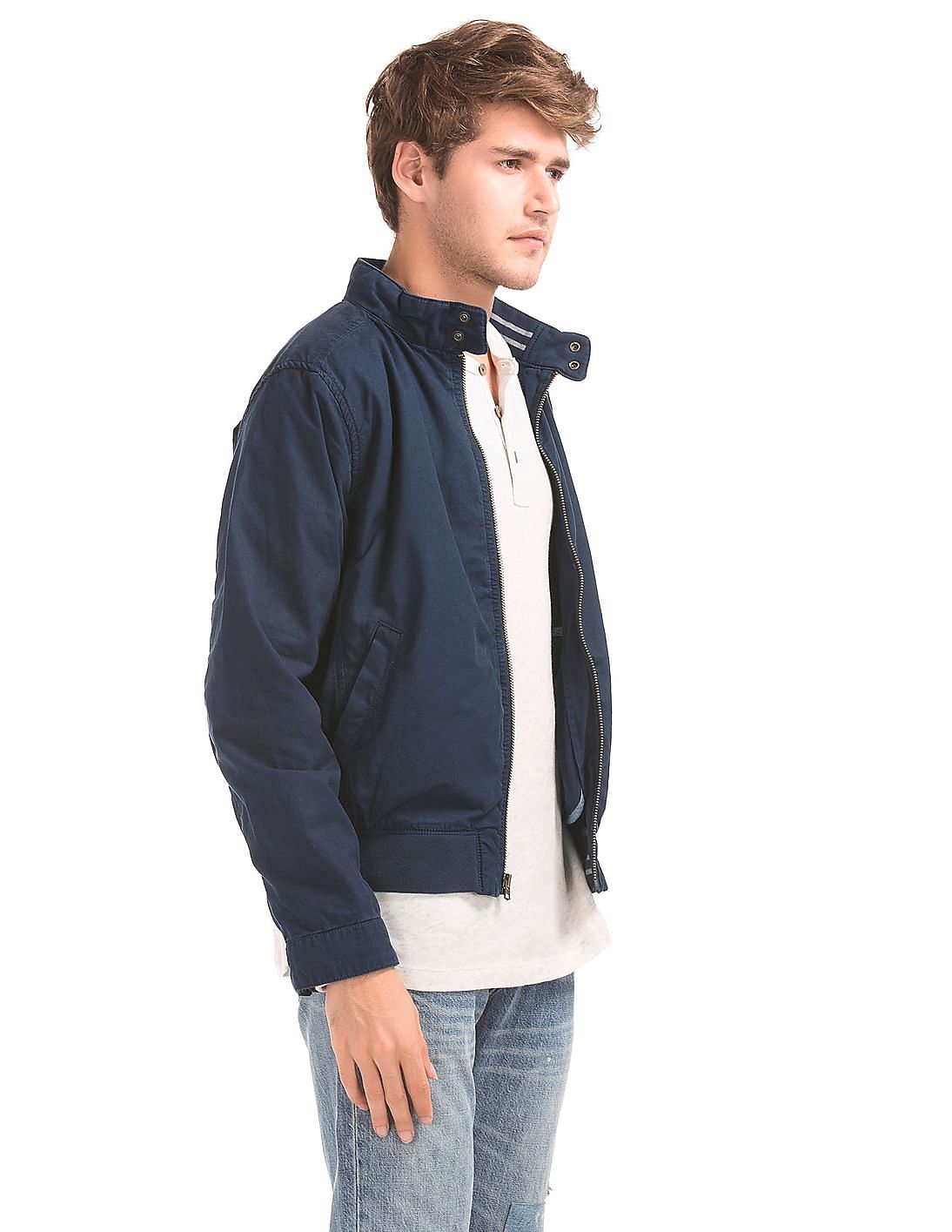 Buy GAP Men Men Blue Cotton Harrington Jacket - NNNOW.com