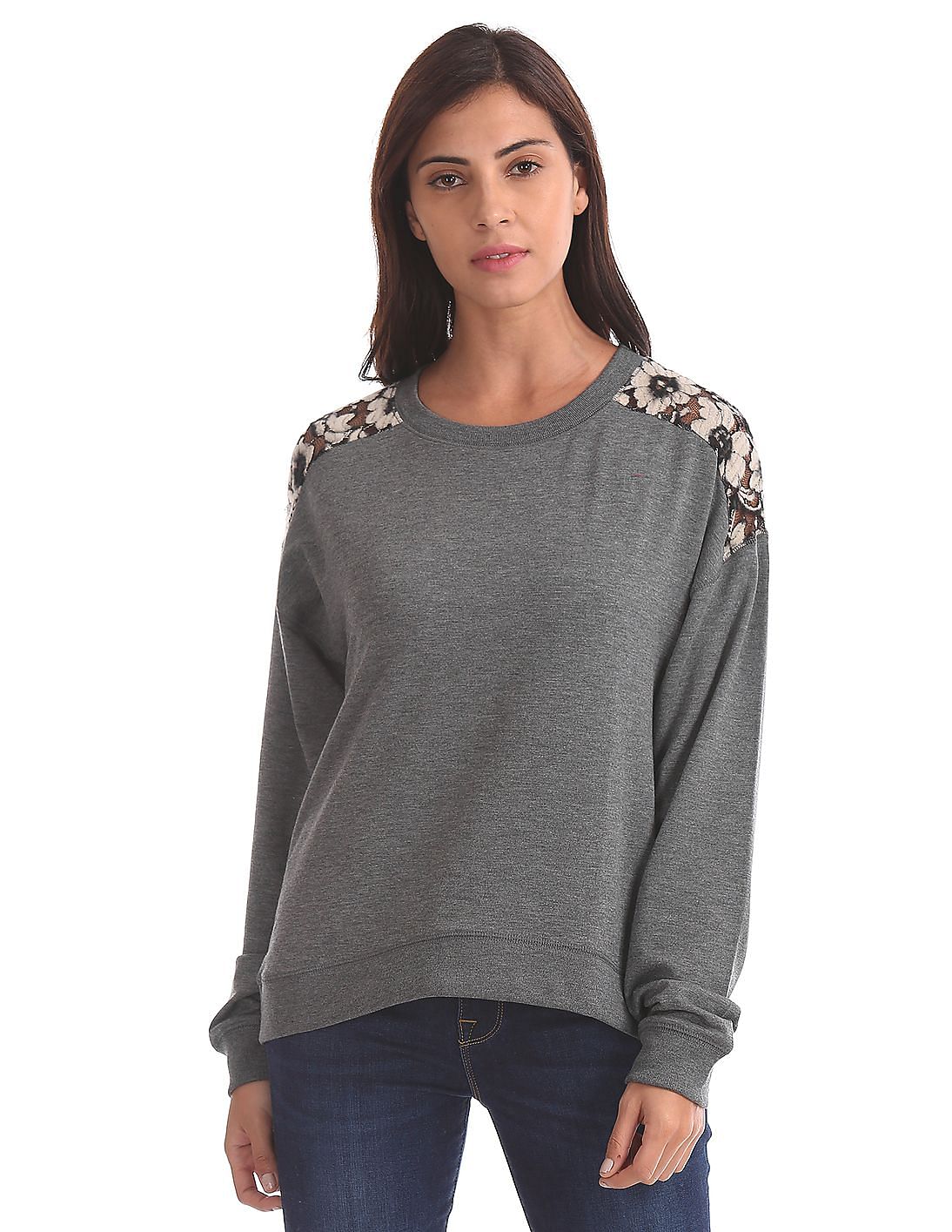 Buy Aeropostale Regular Fit Lace Sweatshirt - NNNOW.com