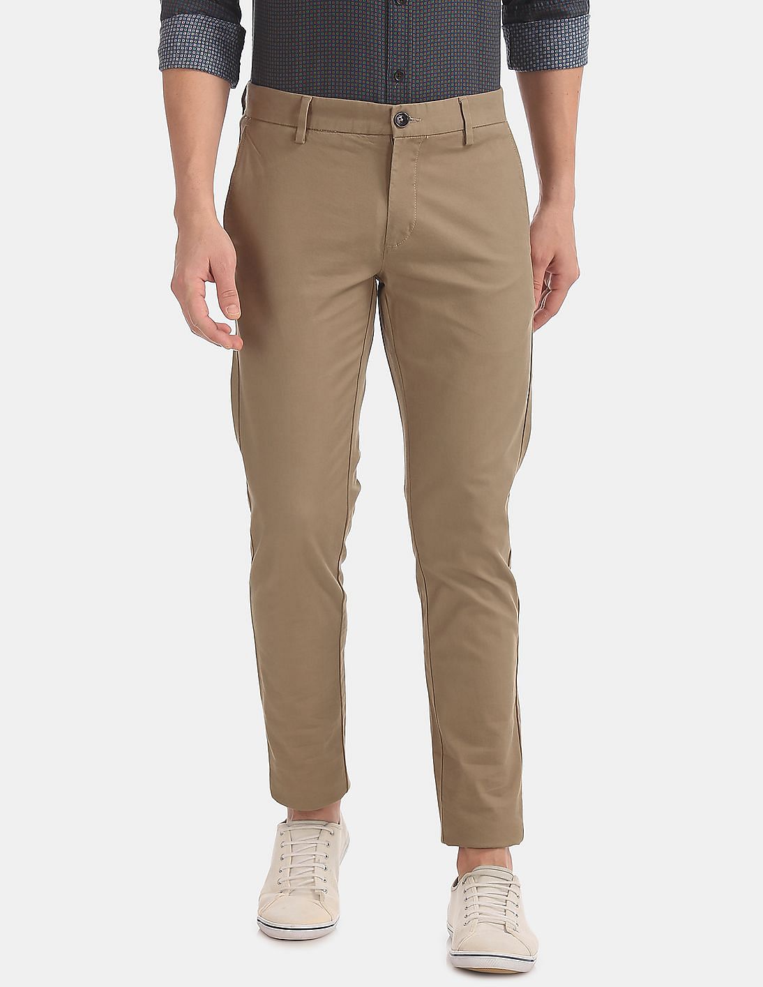 Buy Men Trim Fit Twill Weave Chinos online at NNNOW.com