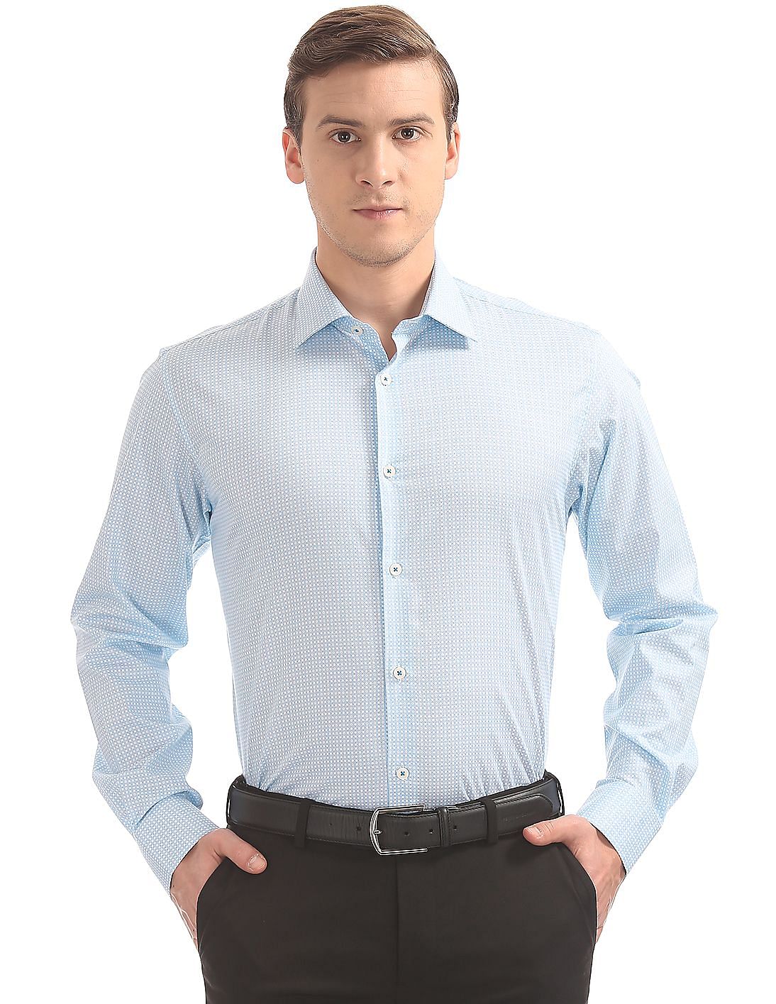 Buy Arvind Regular Fit Patterned Shirt - NNNOW.com