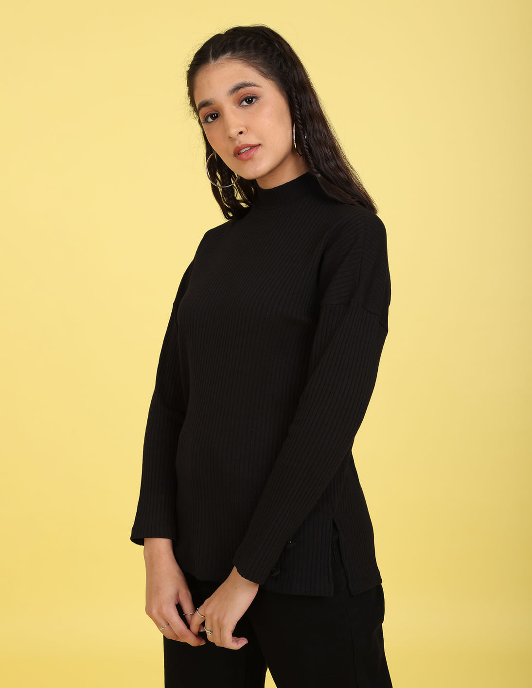 BRIEFING × mocT WOMENS NEON MOCK NECK Neck Knit Neon Mock Neck V Neck Neon Green Jumper Mens Roll Neck