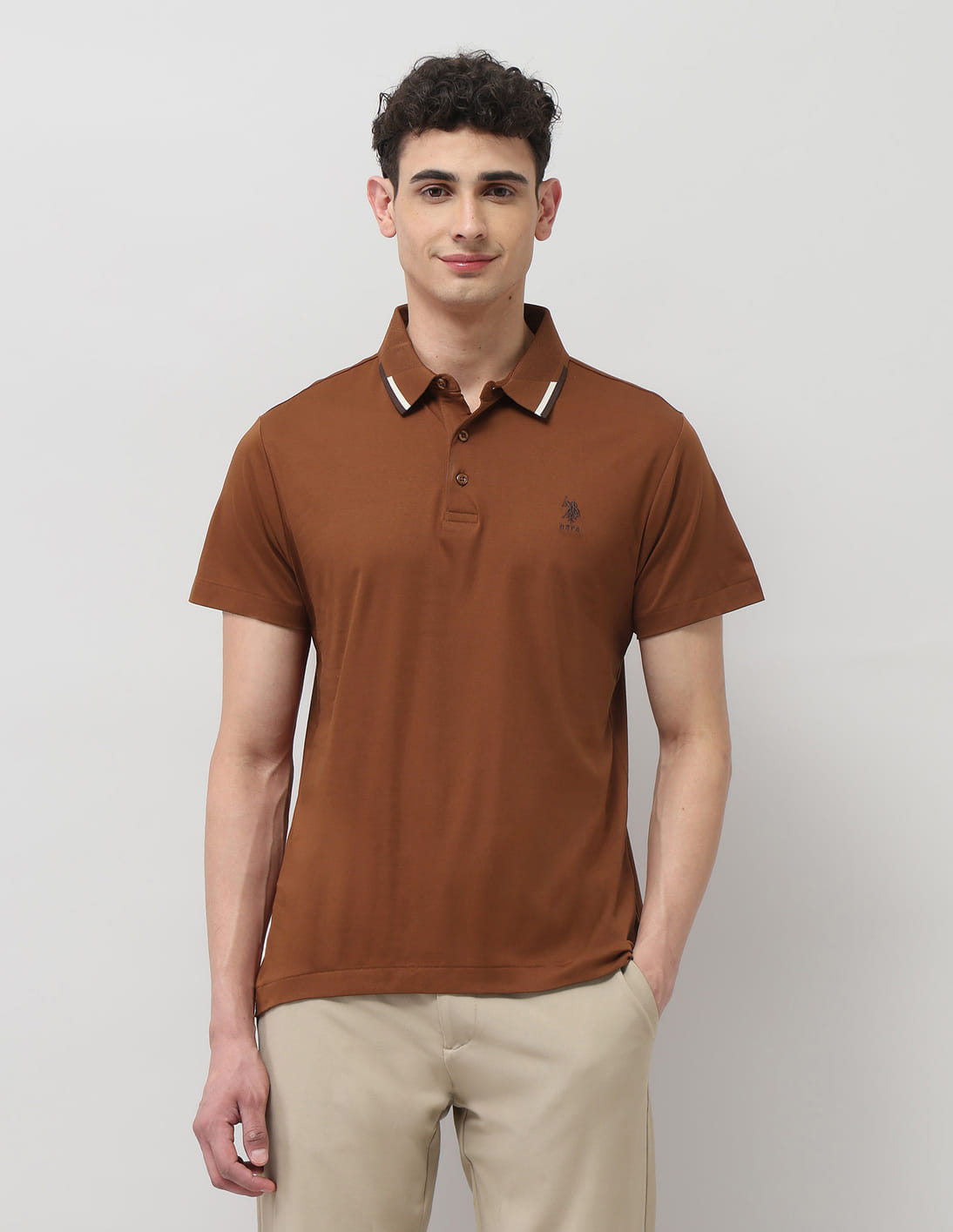 26SS ANCELLM L/S POLO BROWN サイズ2 ANCELLM（アンセルム） 2026SS 26SS L/S POLO Brown - Laid back