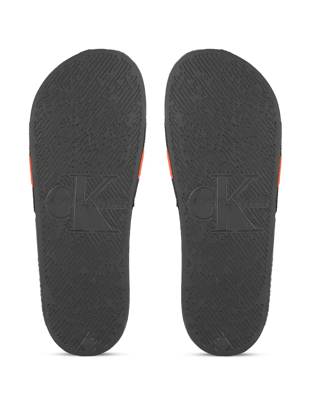 Orange calvin klein discount sliders