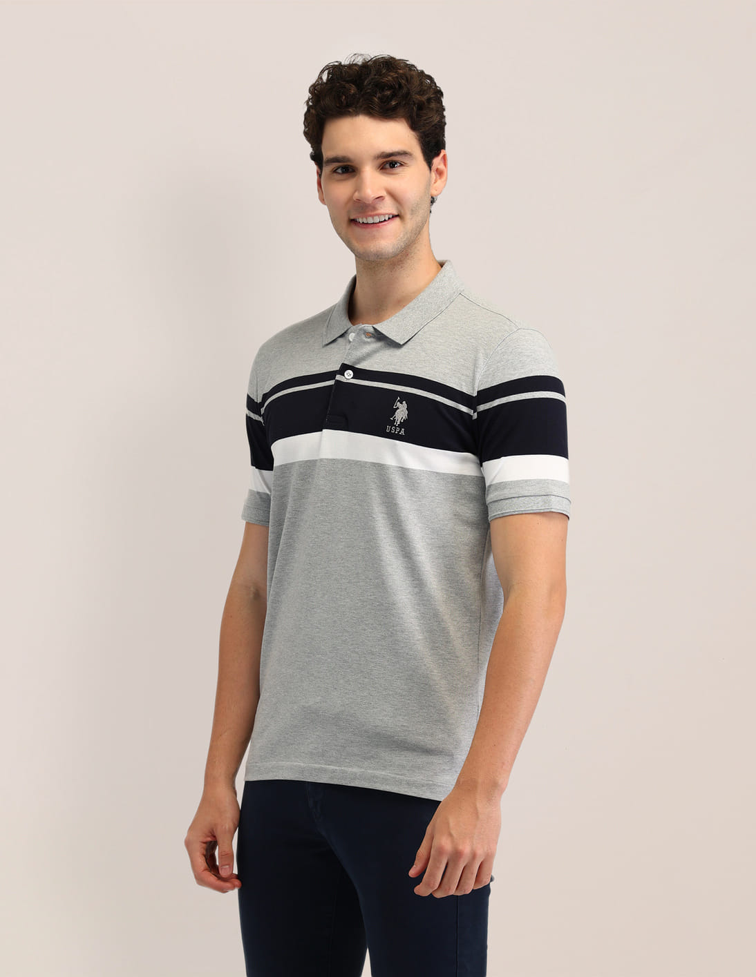 Buy U.S. Polo Assn. Horizontal Striped Slim Fit Polo Shirt - NNNOW.com