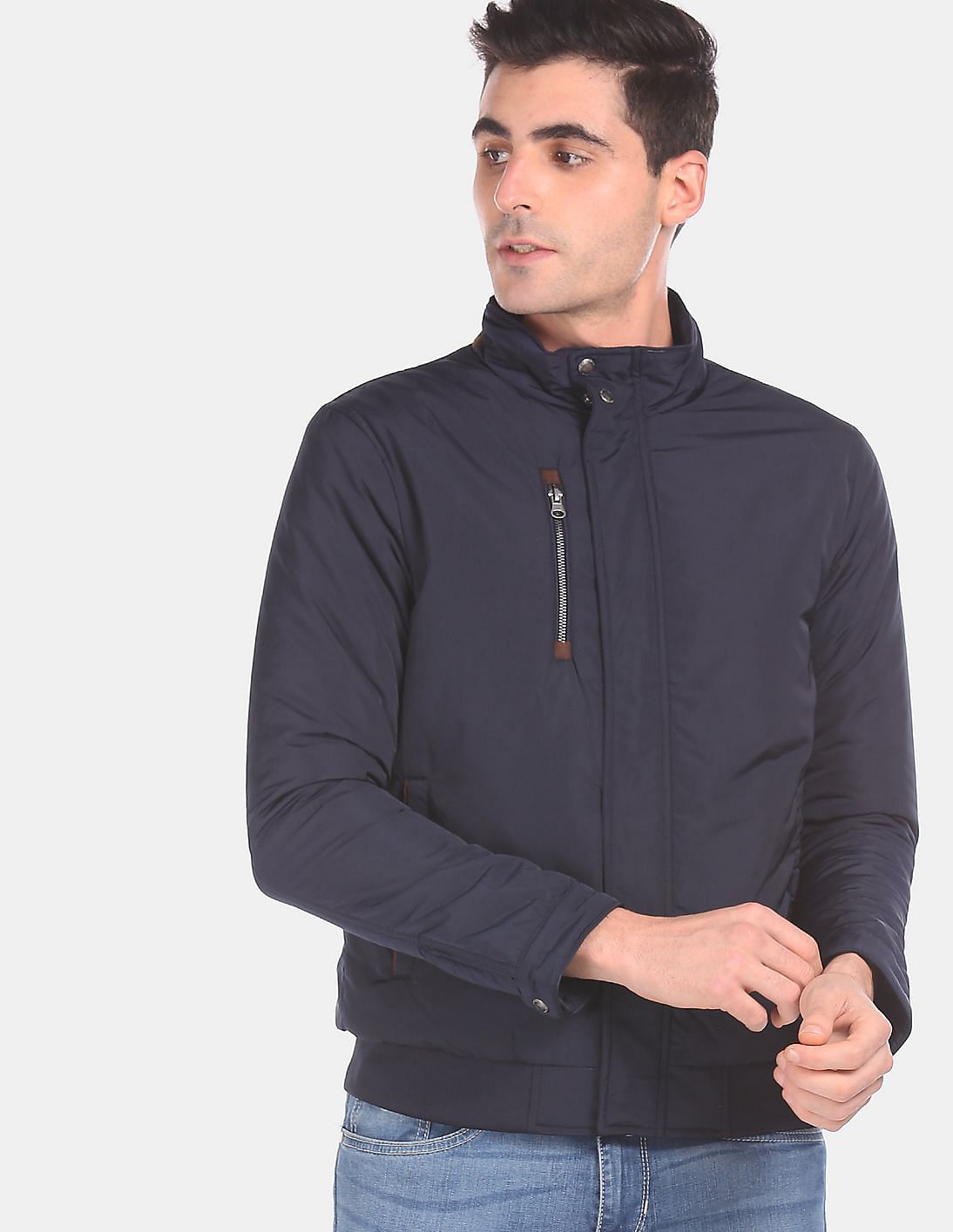 Buy U.S. Polo Assn. Stand Collar Solid Bomber Jacket - NNNOW.com