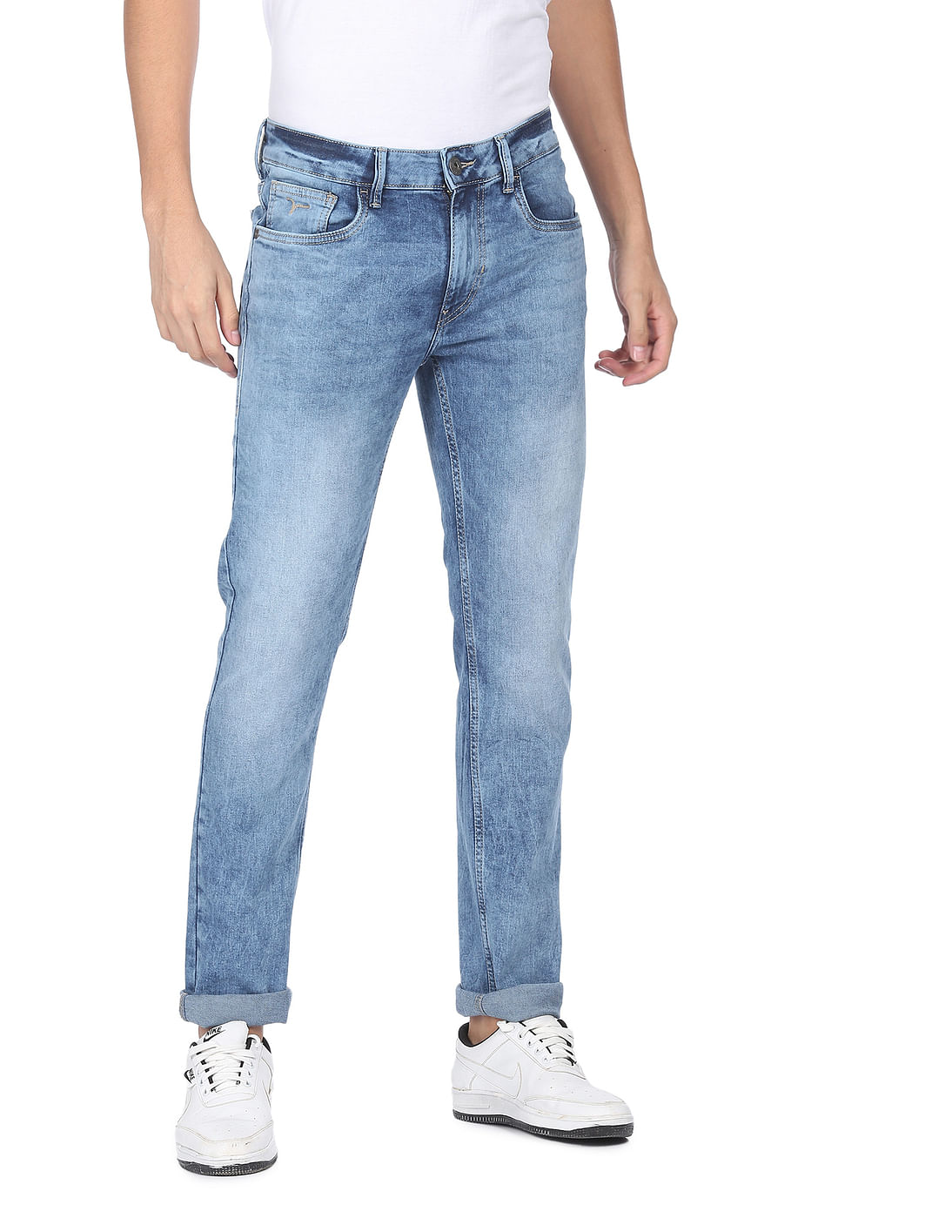 Buy Flying Machine Michael Slim Tapered Fit Acid Wash Jeans - NNNOW.com