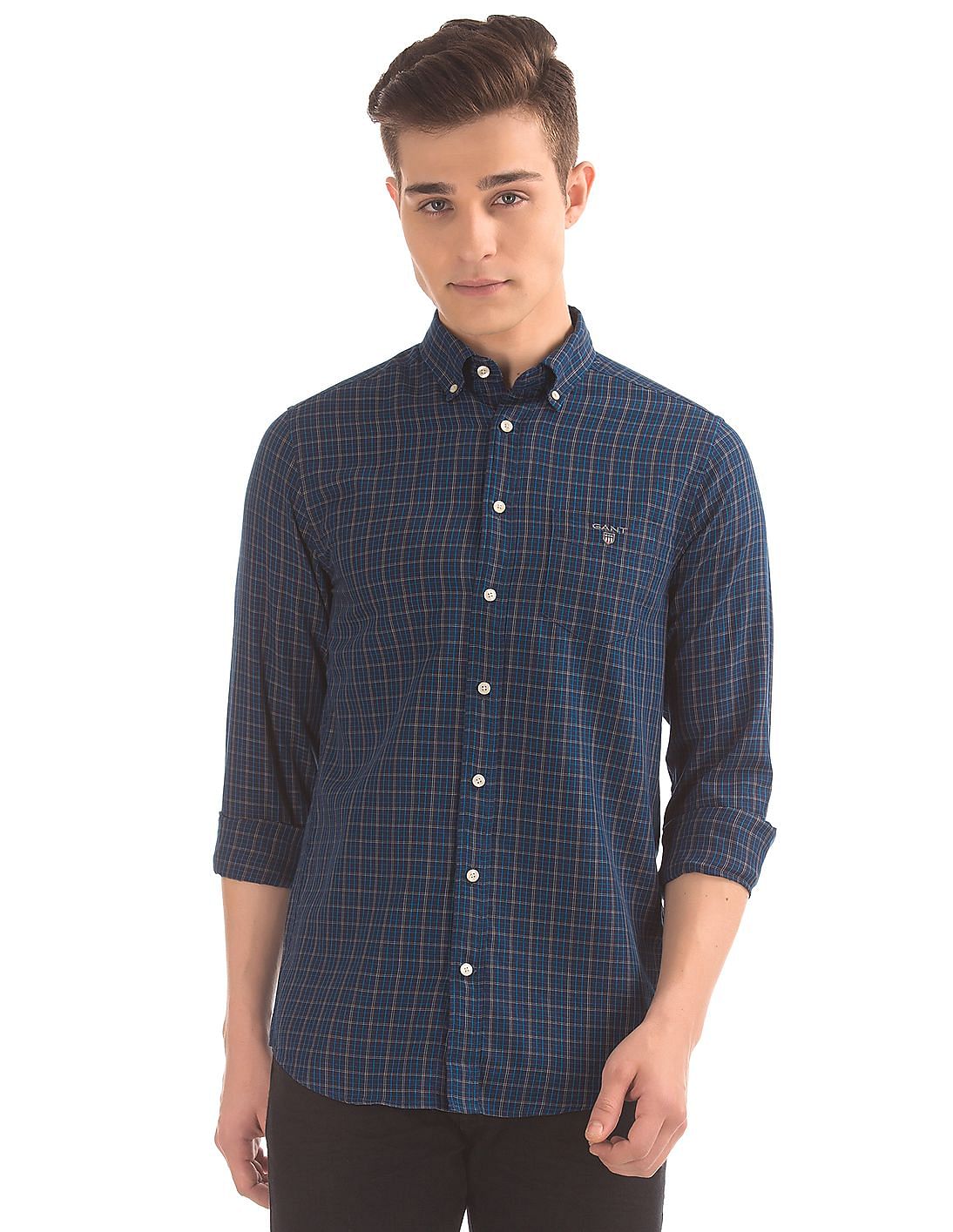 Buy Gant Men Button Down Collar Check Shirt - NNNOW.com