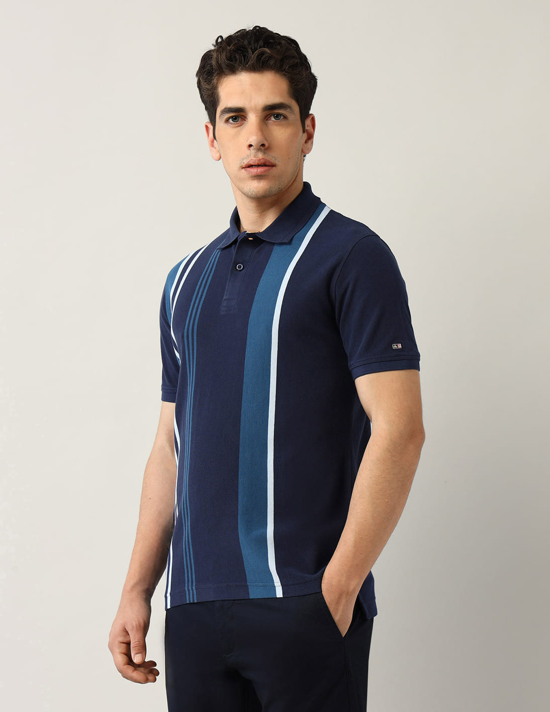 Buy Arrow Sport Vertical Striped Pure Cotton Polo Shirt - NNNOW.com