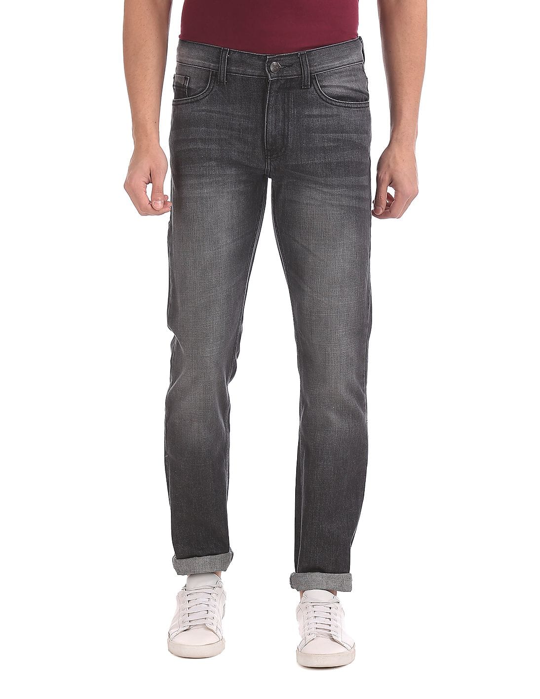 Buy Men Slim Fit Washed Jeans online at