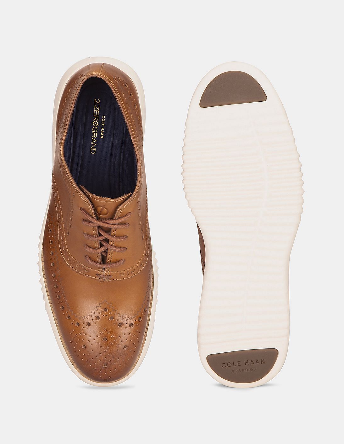 Men's ZERØGRAND Remastered Plain Toe Oxfords in Brown | Cole