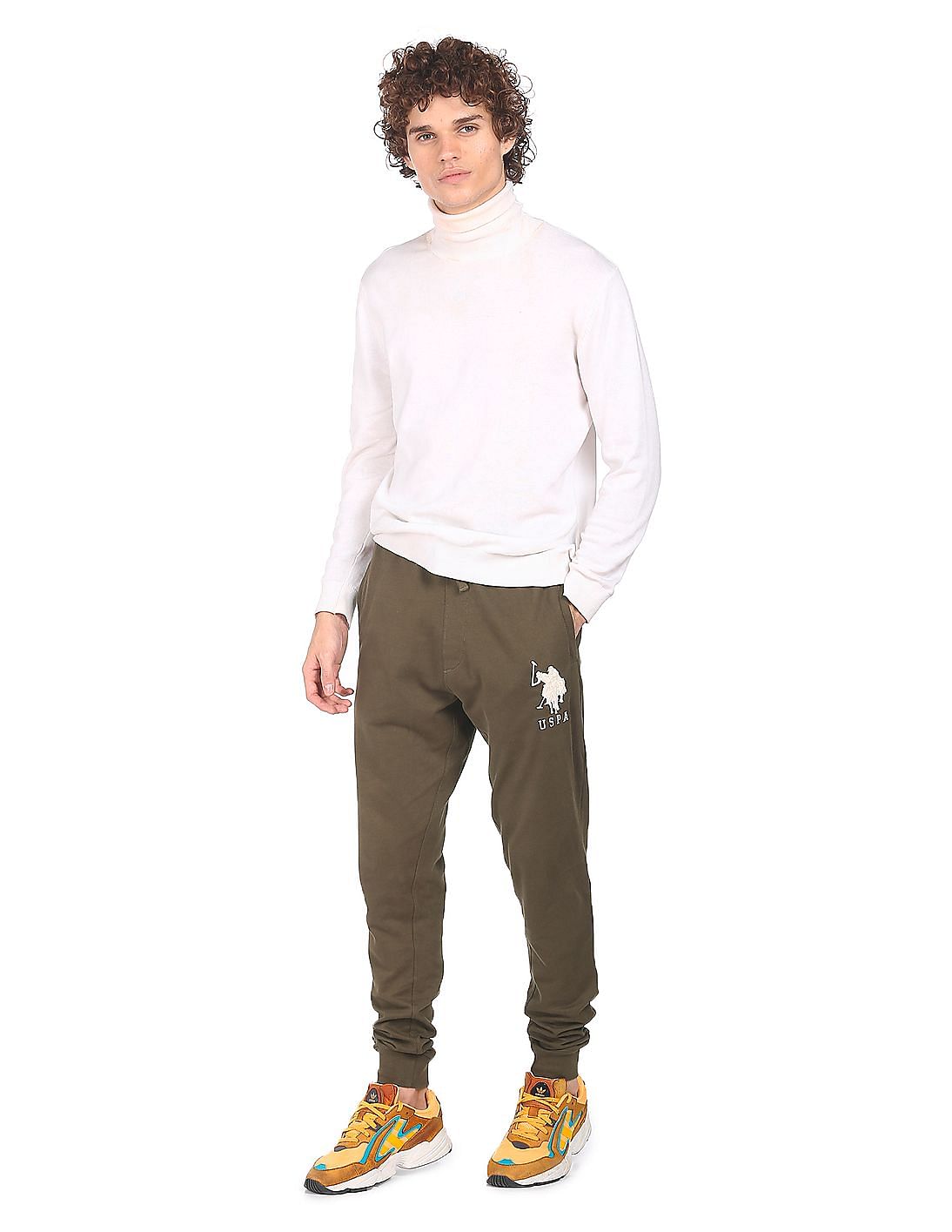 Buy U.S. Polo Assn. Drawstring Waist Solid Joggers - NNNOW.com