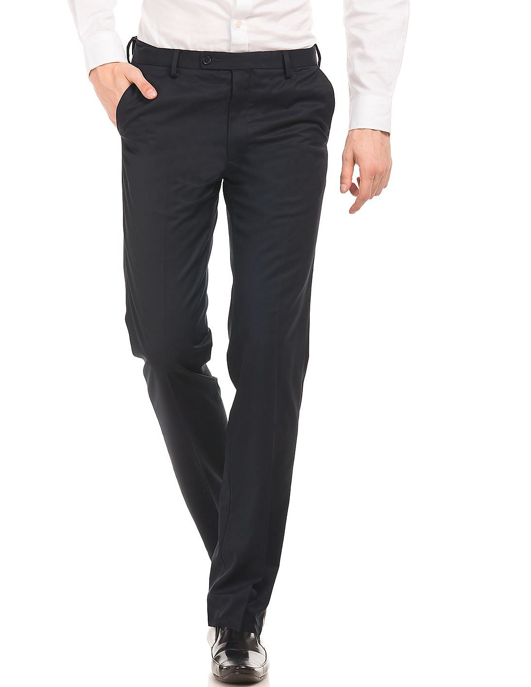 Buy Arrow Sport Mens Solid Light Khaki Slim Fit Casual Trousers Online   Lulu Hypermarket India