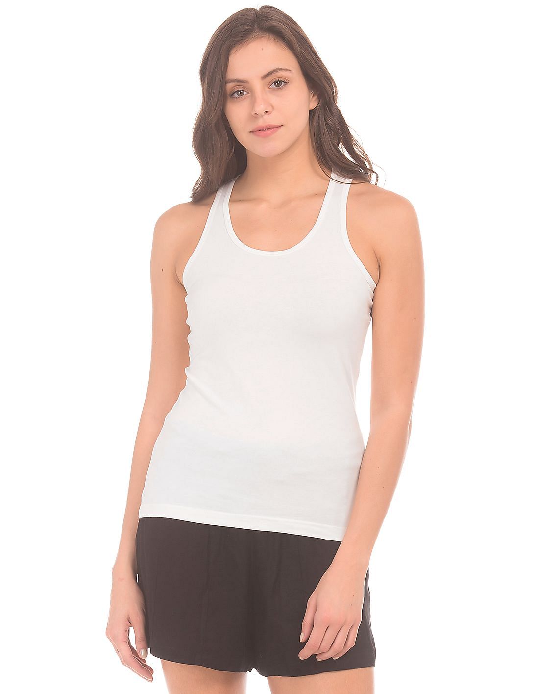 Buy Unlimited Women Solid Cotton Spandex Tank Top - NNNOW.com