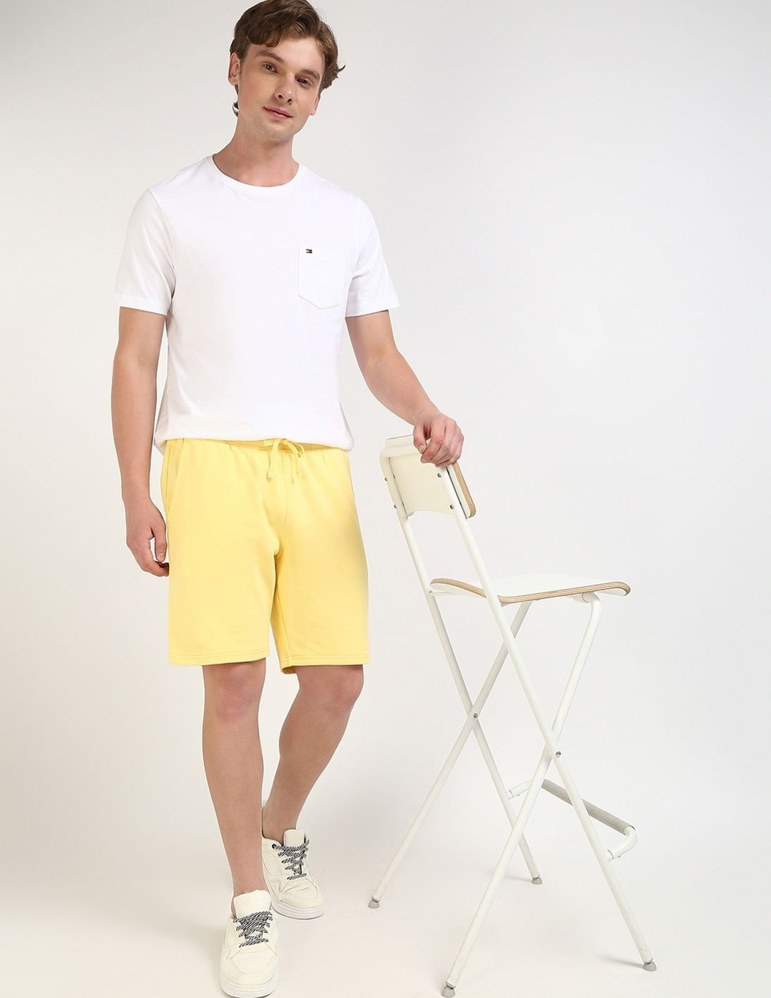Buy Tommy Hilfiger Mens Yellow Solid Shorts - NNNOW.com