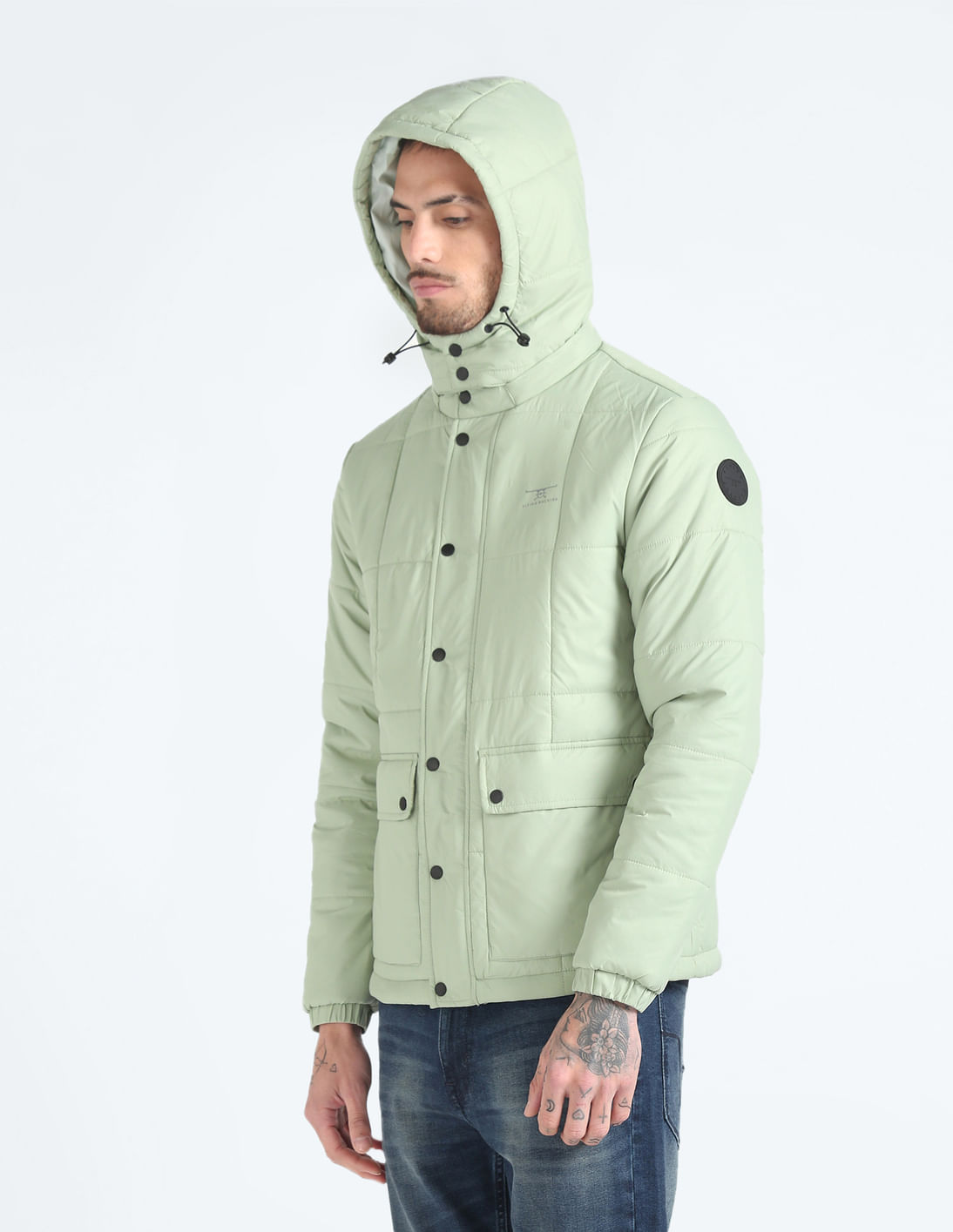 Buy Flying Machine Detachable Hood Solid Jacket - NNNOW.com