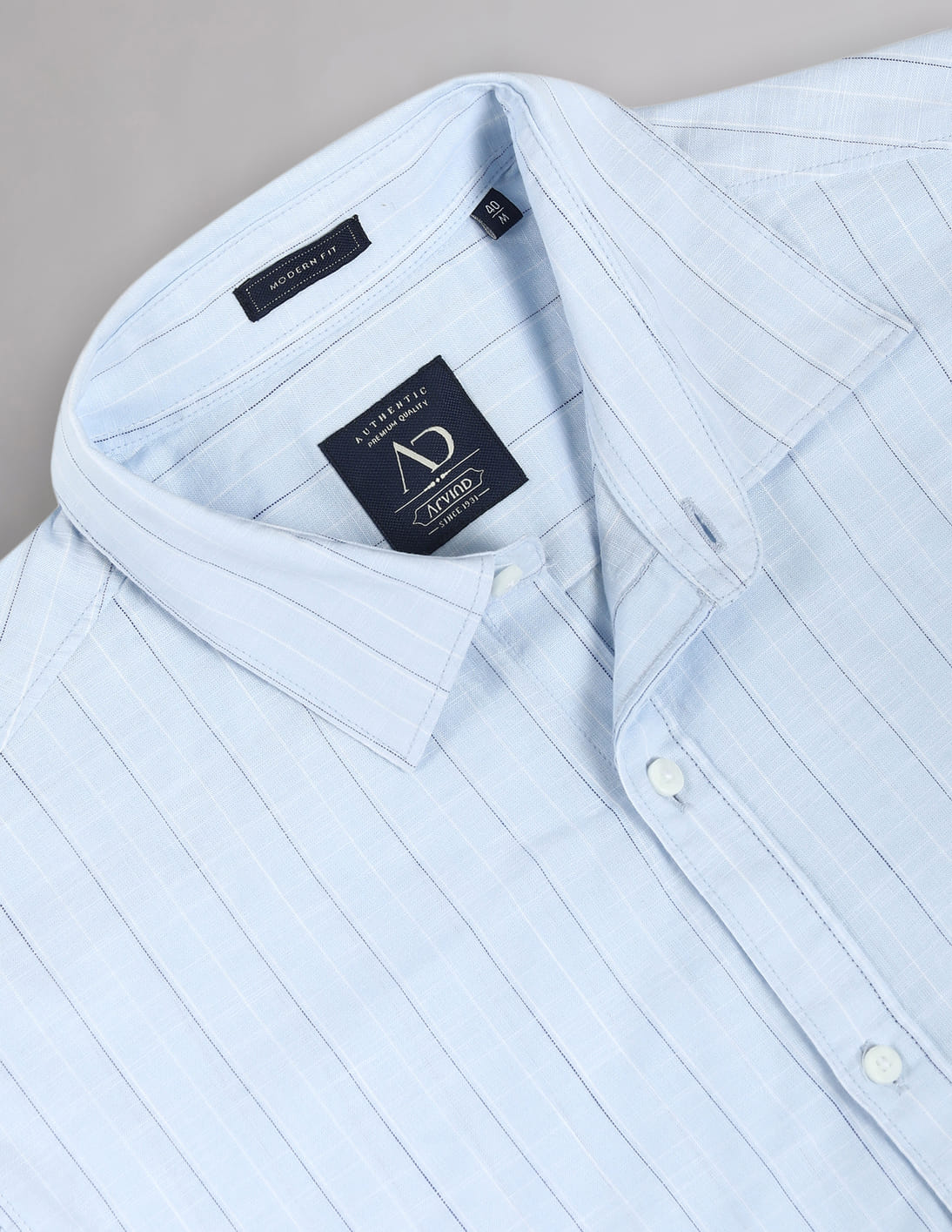 Buy AD by Arvind Vertical Stripe Pure Cotton Summer Shirt - NNNOW.com