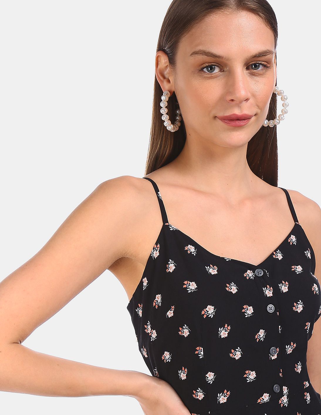 Buy GAP Women Black Strappy Floral Printed Mini Dress - NNNOW.com
