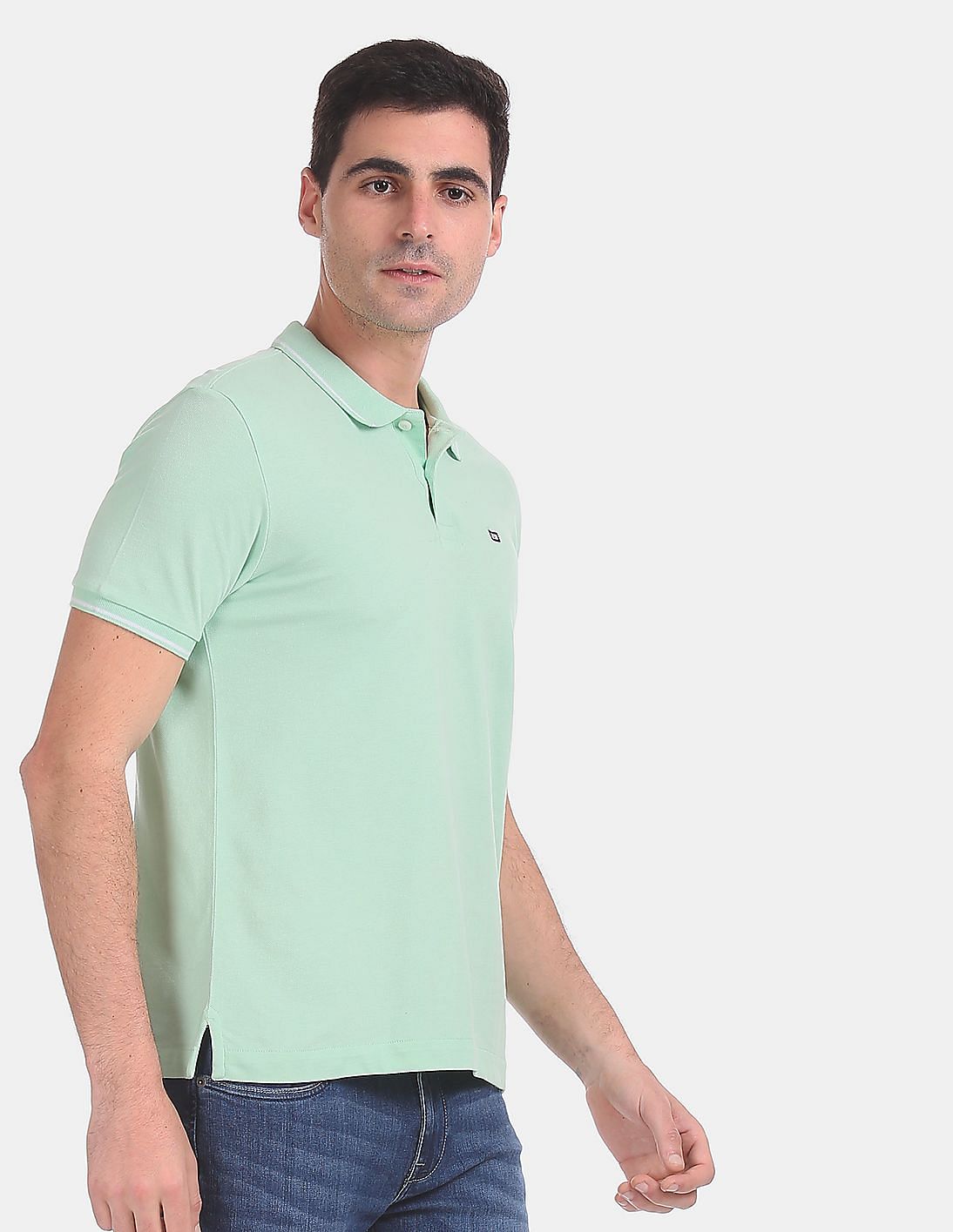 Buy Arrow Sports Green Solid Pique Polo Shirt - NNNOW.com